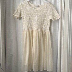 Pyumosso, Japanese, Crochet top Chiffon Skirt Dress